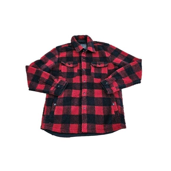 VTG Levi's Men's Buffalo Plaid Sherpa Trucker Jacket Size Medium Snap Button